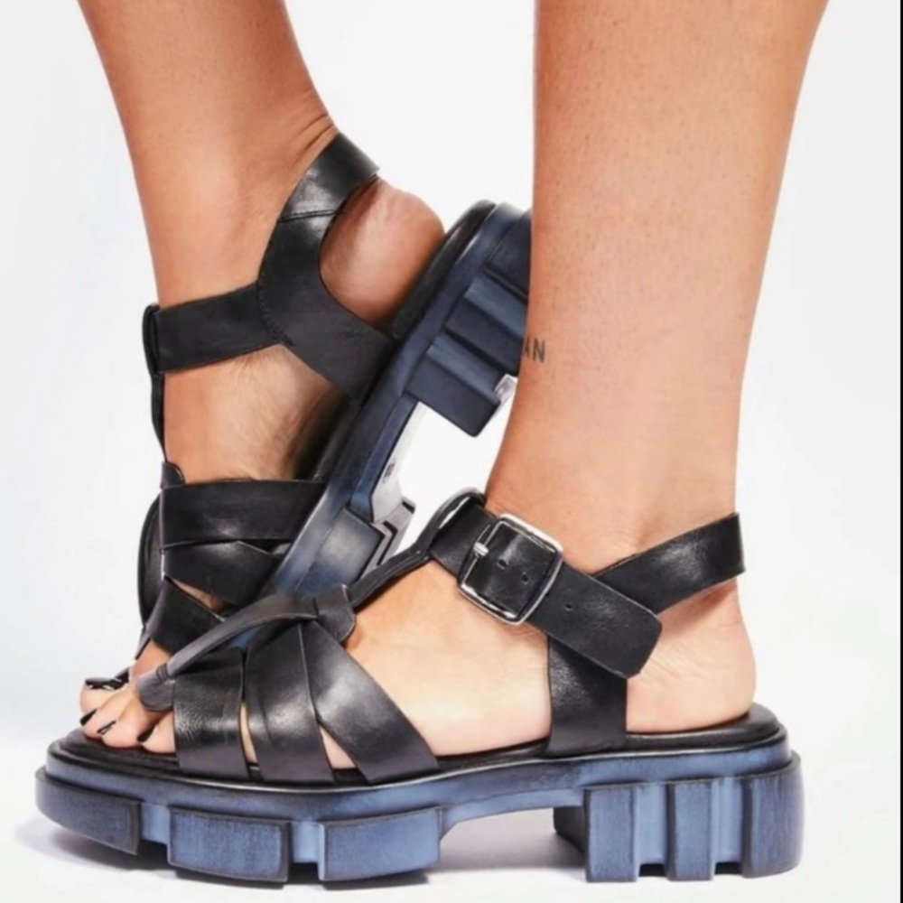 Free people open toe fisherman platform sandal size 38